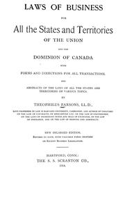 Cover of: Laws of business for all the states and territories of the Union and the dominion of Canada: with forms and directions for all transactions