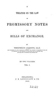 Cover of: treatise on the law of promissory notes and bills of exchange