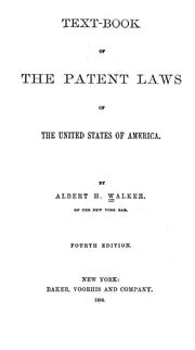 Cover of: Text-book of the patent laws of the United States of America