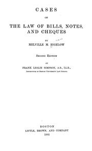 Cover of: Cases on the law of bills, notes, and cheques