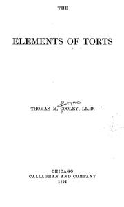 Cover of: The elements of torts