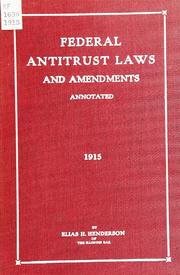Cover of: Federal antitrust laws