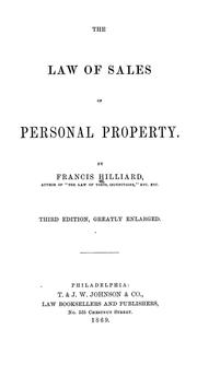 Cover of: The law of sales of personal property