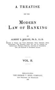 Cover of: treatise on the modern law of banking