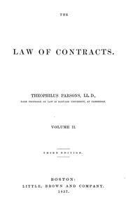 Cover of: The law of contracts. by Parsons, Theophilus