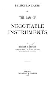 Cover of: Selected cases on the law of negotiable instruments