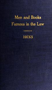 Cover of: Men and books famous in the law