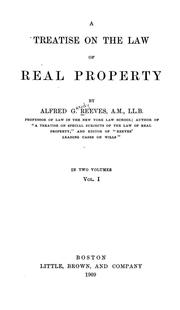 Cover of: A treatise on the law of real property