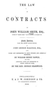 Cover of: The law of contracts: by John William Smith
