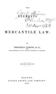 Cover of: The elements of mercantile law.