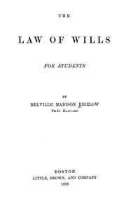 Cover of: The law of wills for students