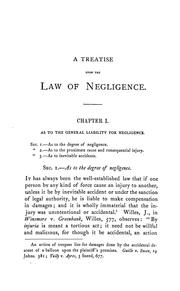 Cover of: A treatise upon the law applicable to negligence
