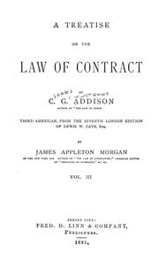 Cover of: A treatise on the law of contracts