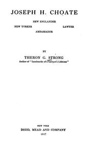 Cover of: Joseph H. Choate | Theron George Strong