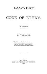 Cover of: Lawyer's code of ethics by Valmaer.