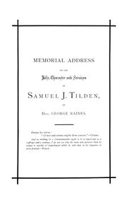 Cover of: Proceedings of the Senate and Assembly of the state of New York relative to the Death of Samuel J. Tilden: held at the capitol, May 23, 1887