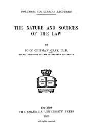 Cover of: The nature and sources of the law