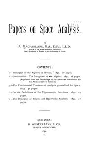 Cover of: Papers on space analysis