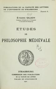 Cover of: Etudes de philosophie médiévale by Étienne Gilson