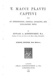 Cover of: T. Macci Plavti Captivi by Titus Maccius Plautus
