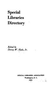 Cover of: Special libraries directory