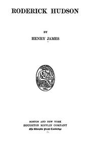 Cover of: Roderick Hudson by Henry James