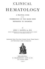 Cover of: Clinical hematolgy by Da Costa,John Chalmers Jr., Da Costa,John Chalmers Jr.