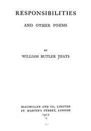 Cover of: Responsibilities, and other poems by William Butler Yeats