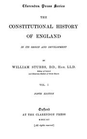 Cover of: The constitutional history of England by William Stubbs