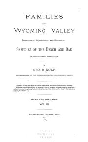 Cover of: Families of the Wyoming Valley by Kulp, Geo. B.