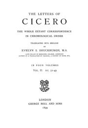 Cover of: The letters of Cicero: the whole extant correspondence in chronological order