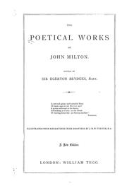 Cover of: The poetical works of John Milton by John Milton