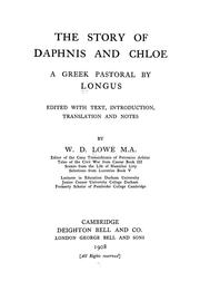 Cover of: The story of Daphnis and Chloe, a Greek pastoral