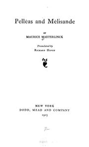 Cover of: Pelléas and Mélisande