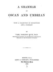 Cover of: A grammar of Oscan and Umbrian: with a collection of inscriptions and a glossary
