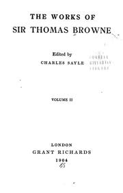 Cover of: Works by Thomas Browne
