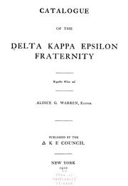 Cover of: Catalogue of the Delta kappa epsilon fraternity [1910]