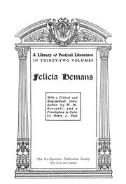 Cover of: Felicia Hemans by Felicia Dorothea Browne Hemans