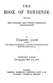 Cover of: The book of nonsense by Edward Lear