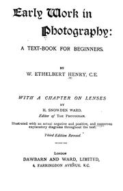 Cover of: Early work in photography by W. Ethelbert Henry