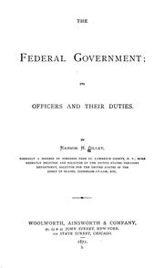 Cover of: The federal government by Ransom H. Gillet