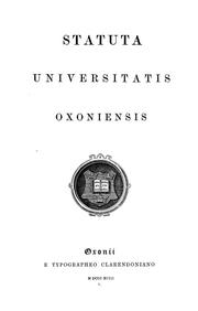 Cover of: Statuta Universitatis Oxoniensis