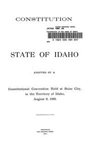 Constitution of the state of Idaho by Idaho.