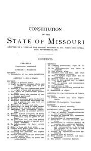 Cover of: Constitution of the State of Missouri, 1875, with all amendments to 1903: annotated to date