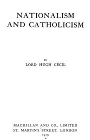 Cover of: Nationalism and catholicism