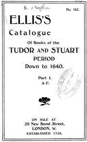 Cover of: Catalogue of books of the Tudor and Stuart period down to 1640
