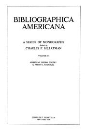 Cover of: A bibliographical checklist of American Negro poetry
