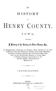 Cover of: The history of Henry county, Iowa by Western Historical Co