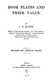 Cover of: Book plates and their value ...: English and American plates