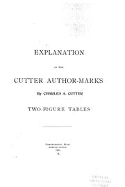 Cover of: Explanation of the Cutter author-marks by Charles Ammi Cutter